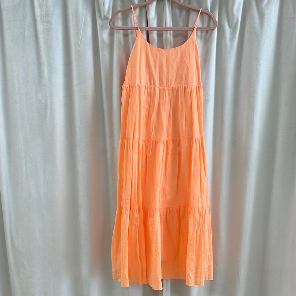 SO Peach Tiered Maxi Dress with Spaghetti Straps